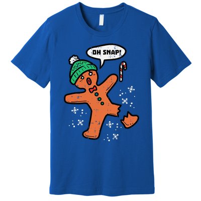 Oh Snap Gingerbread Man Funny Christmas Xmas Premium T-Shirt