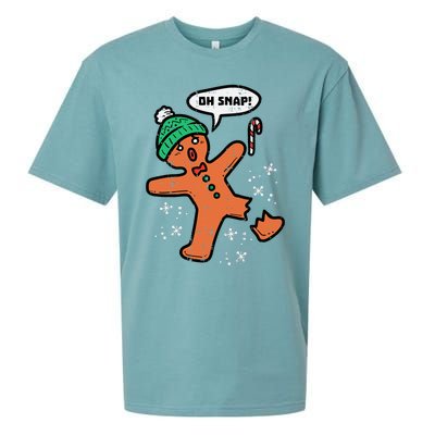 Oh Snap Gingerbread Man Funny Christmas Xmas Sueded Cloud Jersey T-Shirt