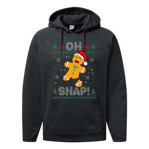 Oh Snap Gingerbread Man Christmas Funny Cookie Baking Xmas Performance Fleece Hoodie