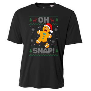 Oh Snap Gingerbread Man Christmas Funny Cookie Baking Xmas Cooling Performance Crew T-Shirt