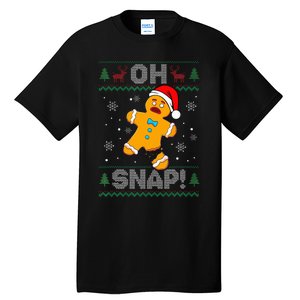 Oh Snap Gingerbread Man Christmas Funny Cookie Baking Xmas Tall T-Shirt