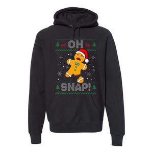 Oh Snap Gingerbread Man Christmas Funny Cookie Baking Xmas Premium Hoodie