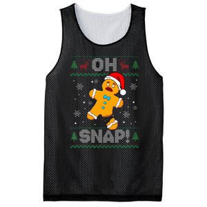 Oh Snap Gingerbread Man Christmas Funny Cookie Baking Xmas Mesh Reversible Basketball Jersey Tank