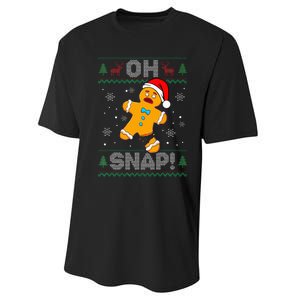 Oh Snap Gingerbread Man Christmas Funny Cookie Baking Xmas Performance Sprint T-Shirt