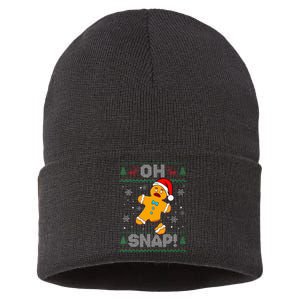 Oh Snap Gingerbread Man Christmas Funny Cookie Baking Xmas Sustainable Knit Beanie