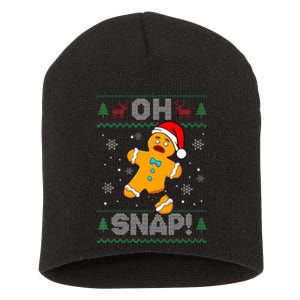 Oh Snap Gingerbread Man Christmas Funny Cookie Baking Xmas Short Acrylic Beanie