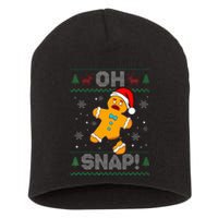 Oh Snap Gingerbread Man Christmas Funny Cookie Baking Xmas Short Acrylic Beanie