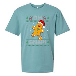 Oh Snap Gingerbread Man Christmas Funny Cookie Baking Xmas Sueded Cloud Jersey T-Shirt