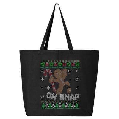 Oh Snap Gingerbread Man Cookie Xmas Ugly Christmas Sweater 25L Jumbo Tote