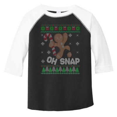 Oh Snap Gingerbread Man Cookie Xmas Ugly Christmas Sweater Toddler Fine Jersey T-Shirt