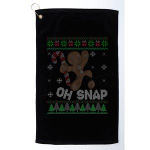 Oh Snap Gingerbread Man Cookie Xmas Ugly Christmas Sweater Platinum Collection Golf Towel