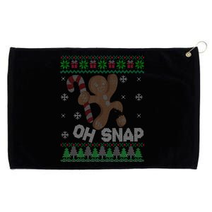 Oh Snap Gingerbread Man Cookie Xmas Ugly Christmas Sweater Grommeted Golf Towel