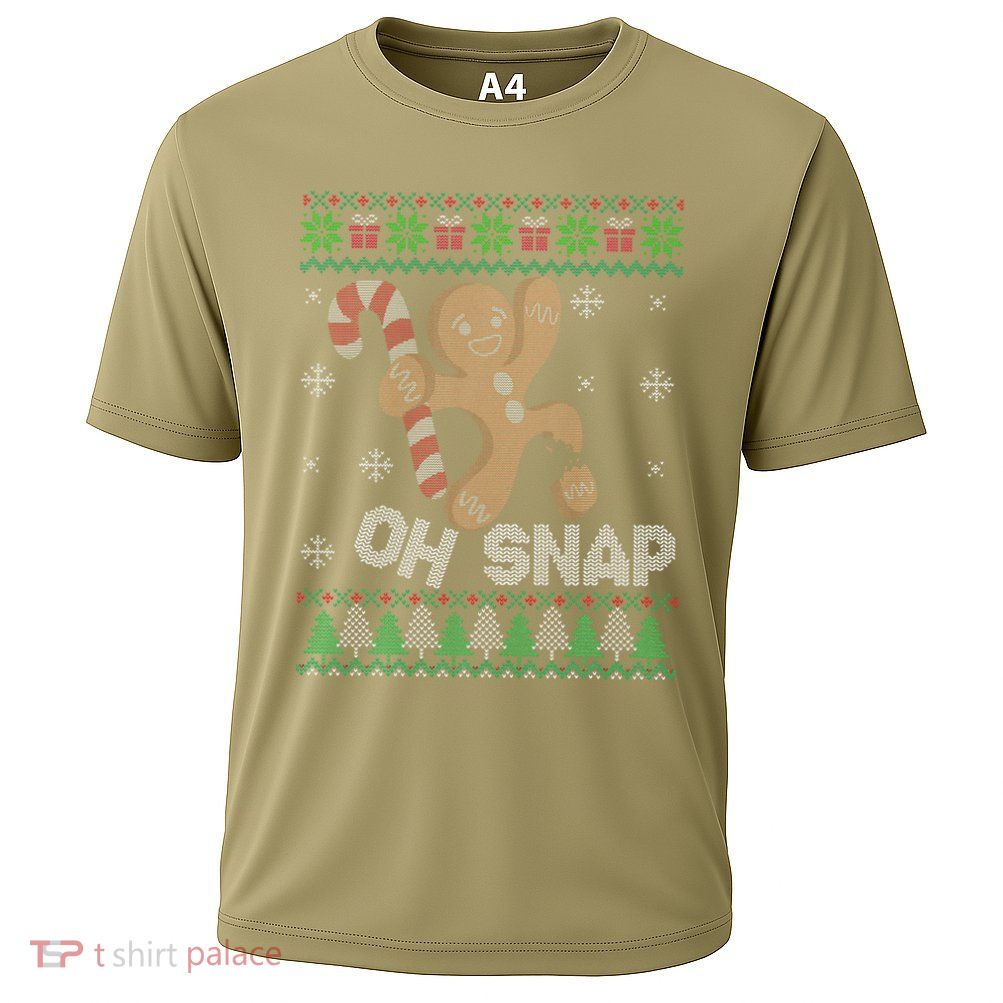 Oh Snap Gingerbread Man Cookie Xmas Ugly Christmas Sweater Performance Shirt