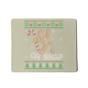 Oh Snap Gingerbread Man Cookie Xmas Ugly Christmas Sweater Mousepad