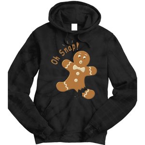 Oh Snap Gingerbread Funny Christmas Xmas Tie Dye Hoodie