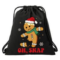 Oh Snap Gingerbread Man Retro Merry Christmas Xmas Drawstring Bag