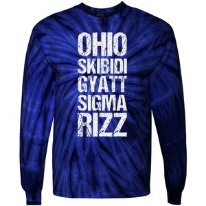 Ohio Skibid.I Gyatt Sigma Rizz Popular Slang Meme Tie-Dye Long Sleeve Shirt