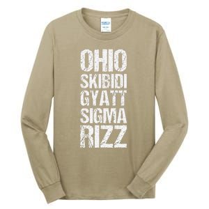 Ohio Skibid.I Gyatt Sigma Rizz Popular Slang Meme Tall Long Sleeve T-Shirt