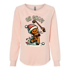 Oh Snap Gingerbreadman Golfer Golf Christmas Golfing Womens California Wash Sweatshirt