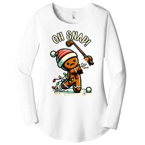 Oh Snap Gingerbreadman Golfer Golf Christmas Golfing Women's Perfect Tri Tunic Long Sleeve Shirt