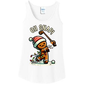 Oh Snap Gingerbreadman Golfer Golf Christmas Golfing Ladies Essential Tank