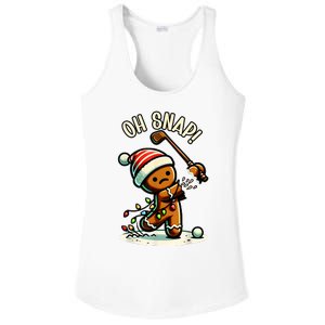 Oh Snap Gingerbreadman Golfer Golf Christmas Golfing Ladies PosiCharge Competitor Racerback Tank