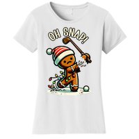 Oh Snap Gingerbreadman Golfer Golf Christmas Golfing Women's T-Shirt