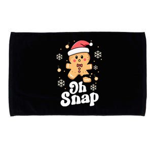 Oh Snap Gingerbread Man Cute Christmas Cookie Baking Team Microfiber Hand Towel