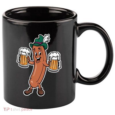Oktoberfest Sausage Germany Lederhosen Bier Beer 11oz C Handle Ceramic Mug