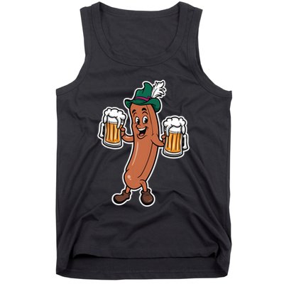 Oktoberfest Sausage Germany Lederhosen Bier Beer Tank Top