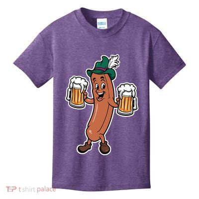 Oktoberfest Sausage Germany Lederhosen Bier Beer Kids T-Shirt