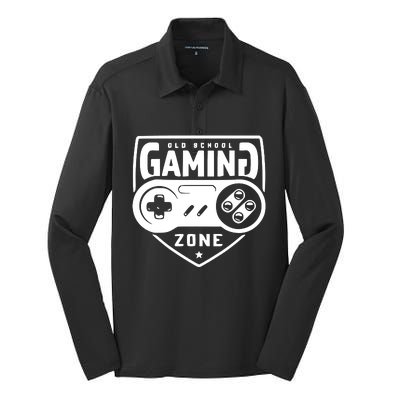 Old School Gaming Zone Silk Touch Performance Long Sleeve Polo