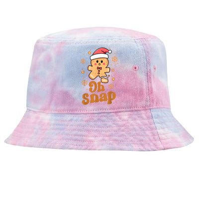 Oh Snap Gingerbread Man Cute Christmas Cookie Baking Team Tie-Dyed Bucket Hat