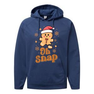 Oh Snap Gingerbread Man Cute Christmas Cookie Baking Team Performance Fleece Hoodie