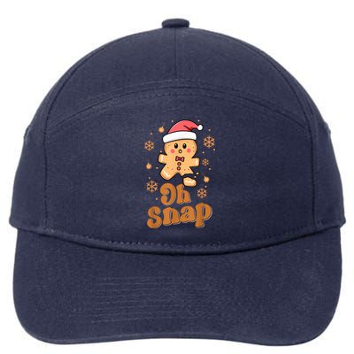 Oh Snap Gingerbread Man Cute Christmas Cookie Baking Team 7-Panel Snapback Hat