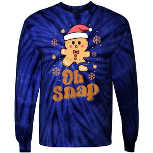 Oh Snap Gingerbread Man Cute Christmas Cookie Baking Team Tie-Dye Long Sleeve Shirt