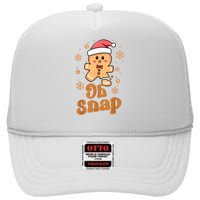 Oh Snap Gingerbread Man Cute Christmas Cookie Baking Team High Crown Mesh Back Trucker Hat