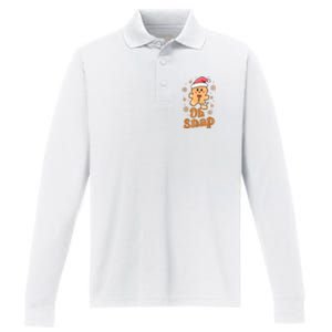 Oh Snap Gingerbread Man Cute Christmas Cookie Baking Team Performance Long Sleeve Polo