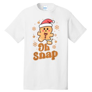 Oh Snap Gingerbread Man Cute Christmas Cookie Baking Team Tall T-Shirt