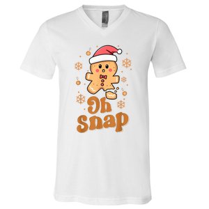 Oh Snap Gingerbread Man Cute Christmas Cookie Baking Team V-Neck T-Shirt