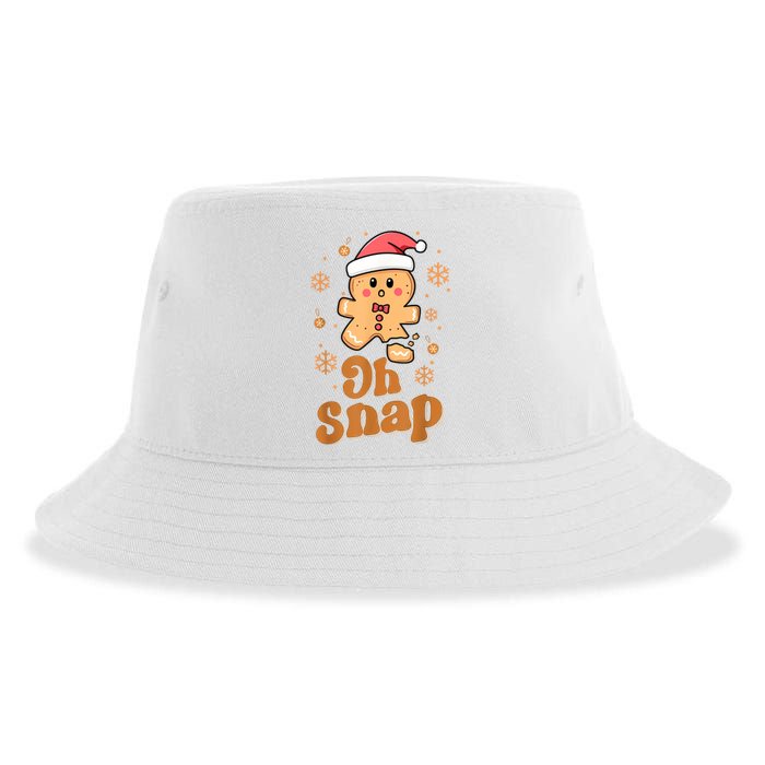 Oh Snap Gingerbread Man Cute Christmas Cookie Baking Team Sustainable Bucket Hat