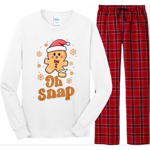 Oh Snap Gingerbread Man Cute Christmas Cookie Baking Team Long Sleeve Pajama Set