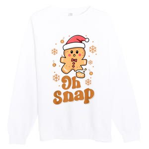 Oh Snap Gingerbread Man Cute Christmas Cookie Baking Team Premium Crewneck Sweatshirt