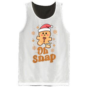 Oh Snap Gingerbread Man Cute Christmas Cookie Baking Team Mesh Reversible Basketball Jersey Tank