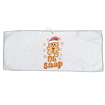 Oh Snap Gingerbread Man Cute Christmas Cookie Baking Team Large Microfiber Waffle Golf Towel