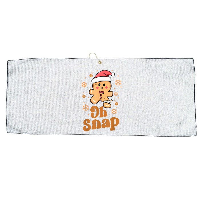 Oh Snap Gingerbread Man Cute Christmas Cookie Baking Team Large Microfiber Waffle Golf Towel