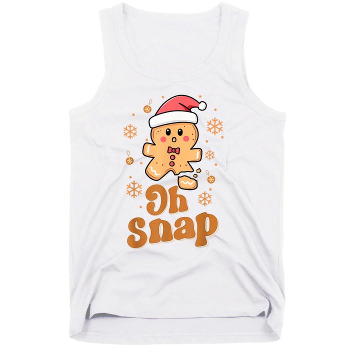 Oh Snap Gingerbread Man Cute Christmas Cookie Baking Team Tank Top