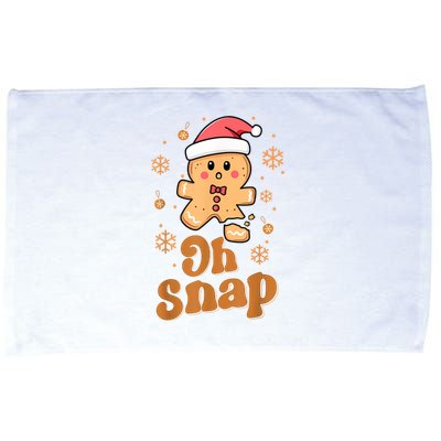 Oh Snap Gingerbread Man Cute Christmas Cookie Baking Team Microfiber Hand Towel