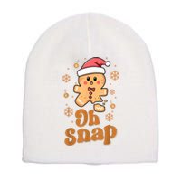 Oh Snap Gingerbread Man Cute Christmas Cookie Baking Team Short Acrylic Beanie