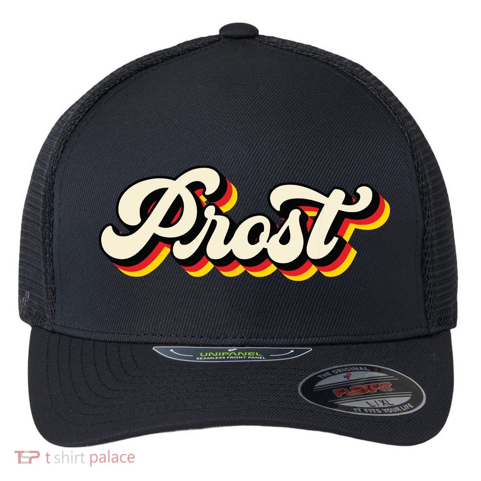 Oktoberfest Shirts German Vintage Octoberfest Prost Flexfit Unipanel Trucker Cap